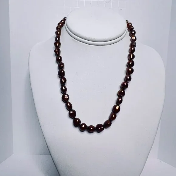 Honora Chocolate Cultured Freshwater Pearl Necklace 18" (6030) - Picture 2 of 7